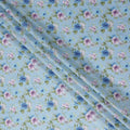 Buy Blue Bouquet Design Cotton Lawn 110cm
