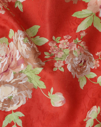 Buy Red Bouquet Design Cotton Lawn 110cm