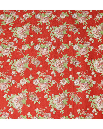 Buy Red Bouquet Design Cotton Lawn 110cm