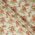 Buy Beige Bouquet Design Cotton Lawn 110cm