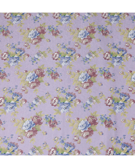 Buy Purple Bouquet Floral Cotton Lawn 110cm