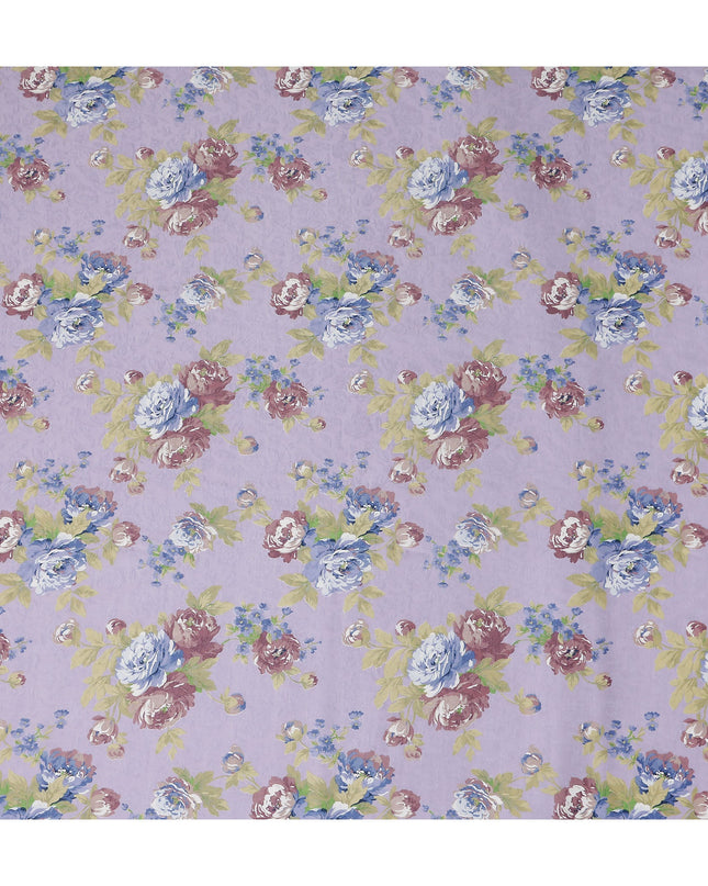 Buy Purple Bouquet Floral Cotton Lawn 110cm
