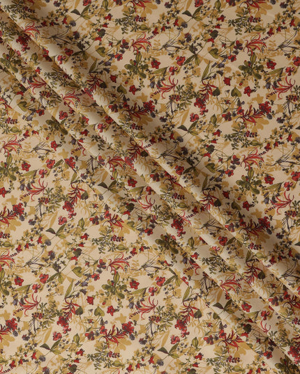 Warm Beige Digital Print Lawn Fabric 110cm