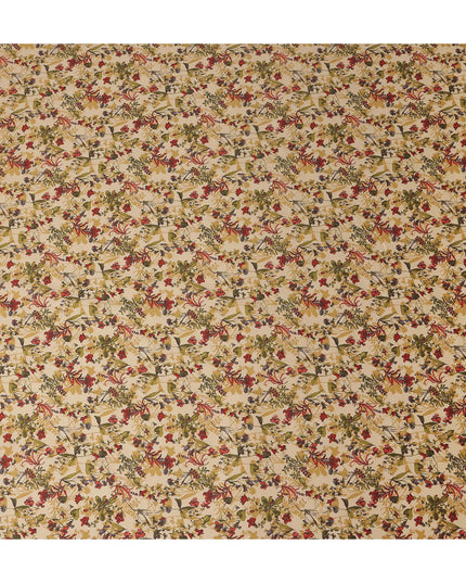 Warm Beige Digital Print Lawn Fabric 110cm