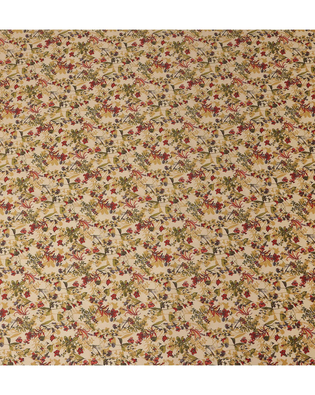 Warm Beige Digital Print Lawn Fabric 110cm