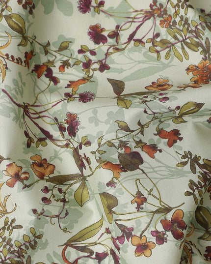 Sage Green Digital Print Lawn Fabric 110cm