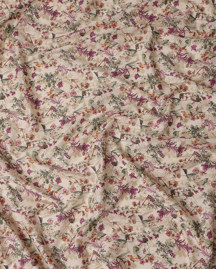 Champagne Beige Digital Print Lawn Fabric 110cm