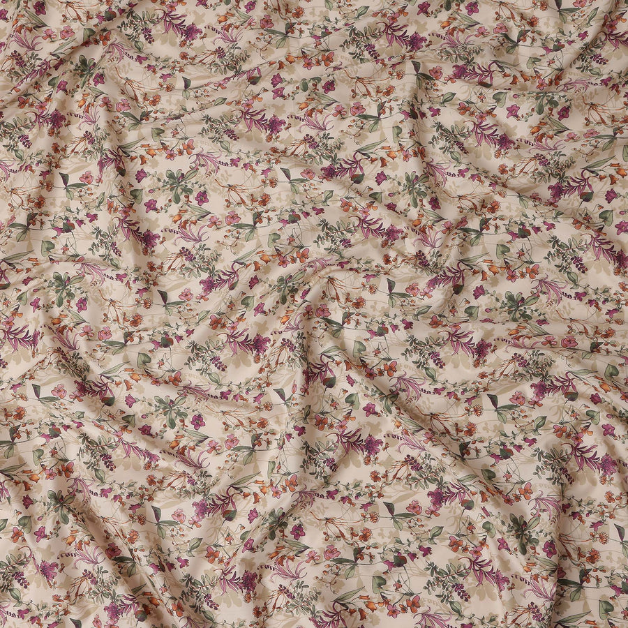Champagne Beige Digital Print Lawn Fabric 110cm