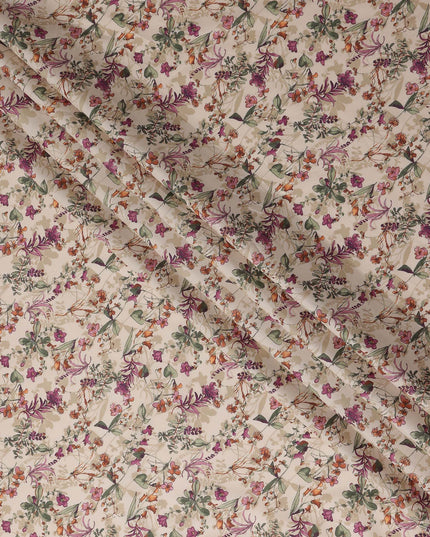 Champagne Beige Digital Print Lawn Fabric 110cm