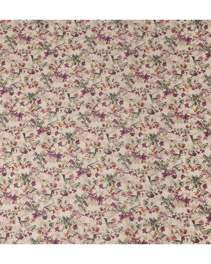 Champagne Beige Digital Print Lawn Fabric 110cm