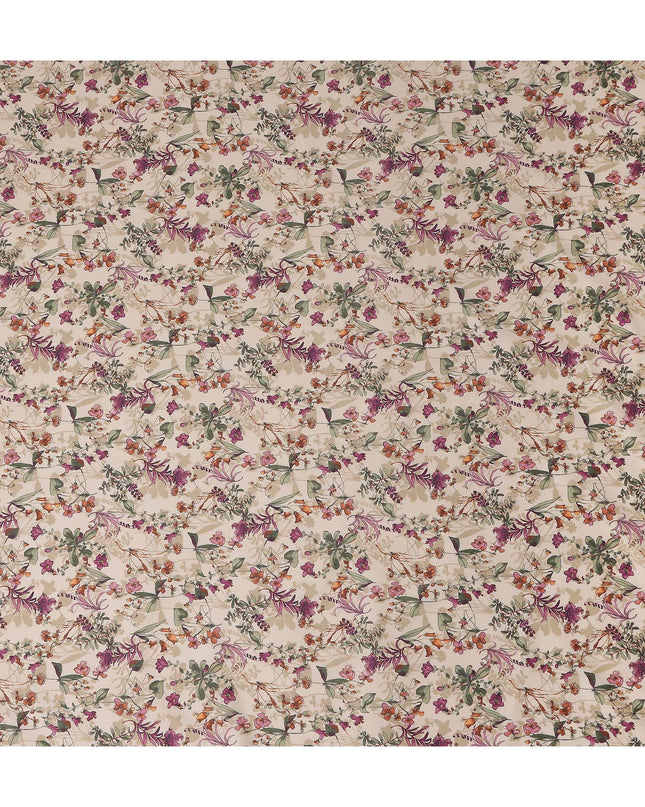Champagne Beige Digital Print Lawn Fabric 110cm