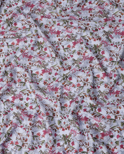 Lilac Pink Digital Print Lawn Fabric 110cm