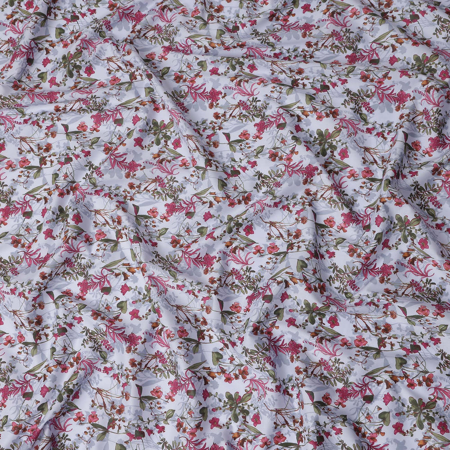 Lilac Pink Digital Print Lawn Fabric 110cm