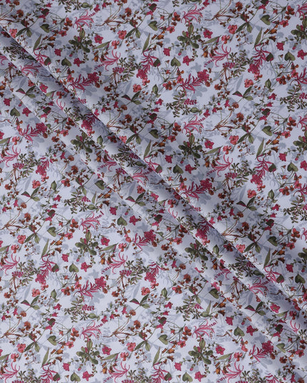 Lilac Pink Digital Print Lawn Fabric 110cm