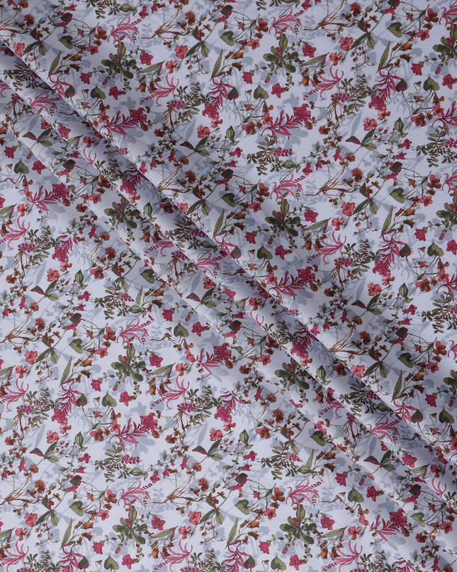 Lilac Pink Digital Print Lawn Fabric 110cm