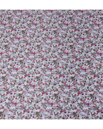 Lilac Pink Digital Print Lawn Fabric 110cm