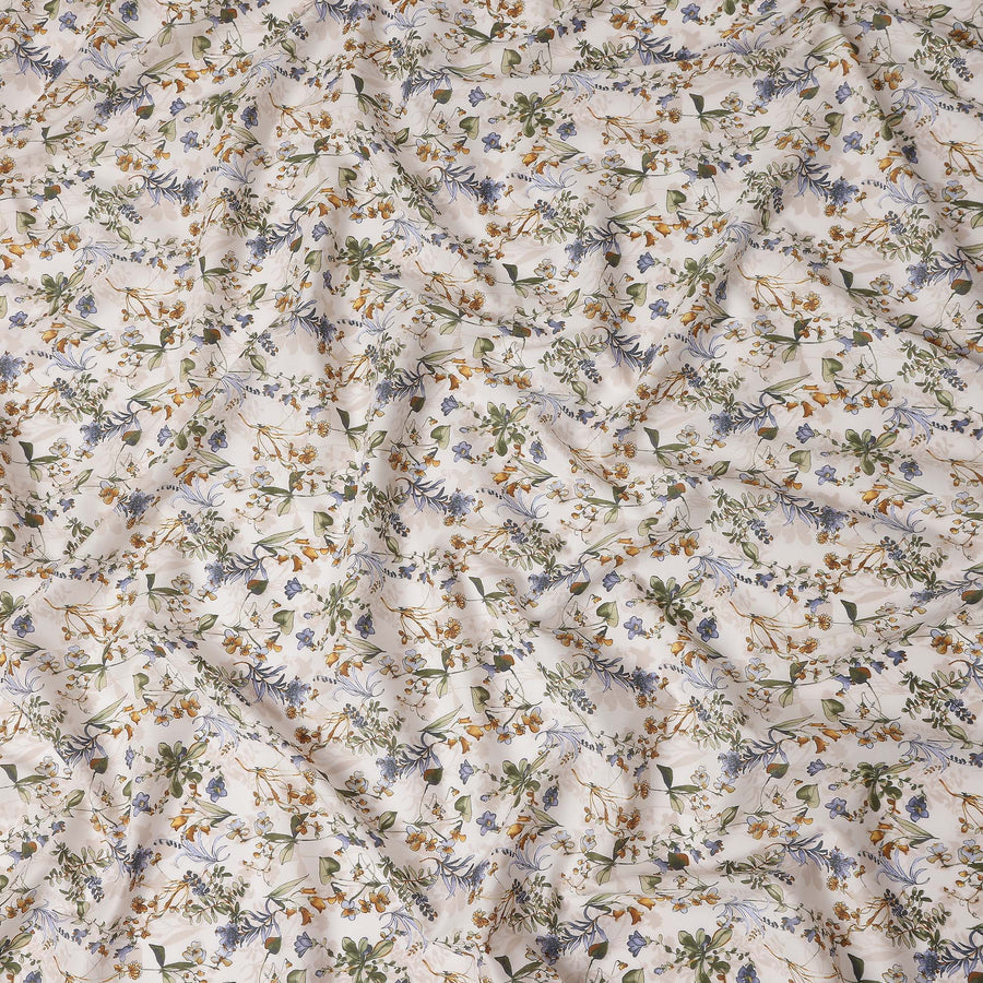 Ivory Beige Digital Print Lawn Fabric 110cm