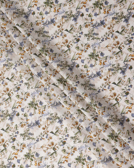Ivory Beige Digital Print Lawn Fabric 110cm