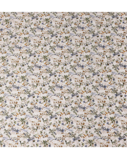 Ivory Beige Digital Print Lawn Fabric 110cm