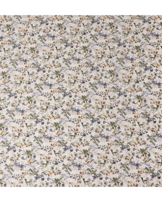 Ivory Beige Digital Print Lawn Fabric 110cm