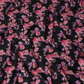Jet Black Digital Print Lawn Fabric 110cm