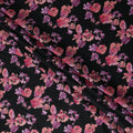 Jet Black Digital Print Lawn Fabric 110cm