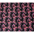 Jet Black Digital Print Lawn Fabric 110cm