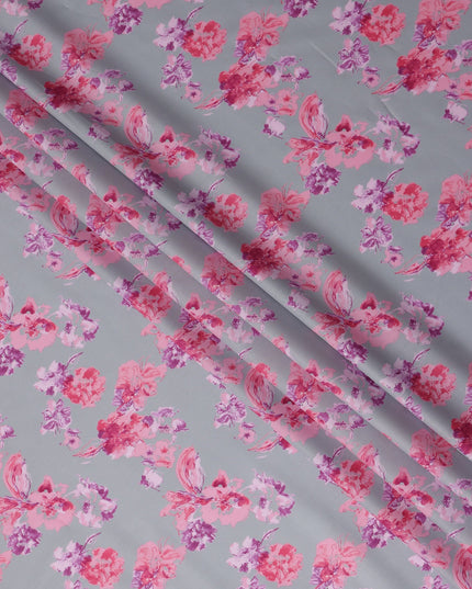 Dove Grey Digital Print Lawn Fabric 110cm