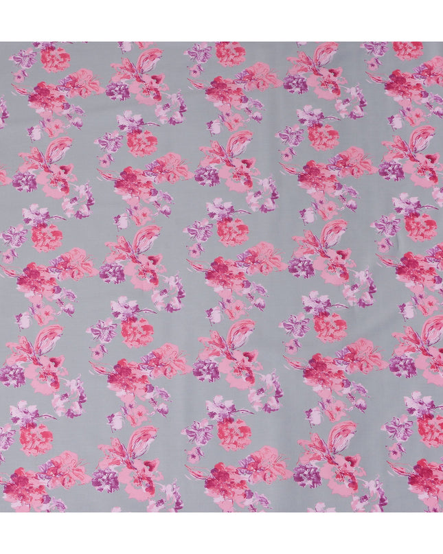 Dove Grey Digital Print Lawn Fabric 110cm
