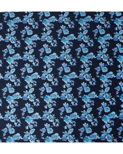 Navy Blue Digital Print Lawn Fabric 110cm
