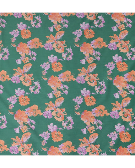 Emerald Green Digital Print Lawn Fabric 110cm
