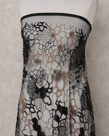 Black Floral Tulle Fabric 140cm China
