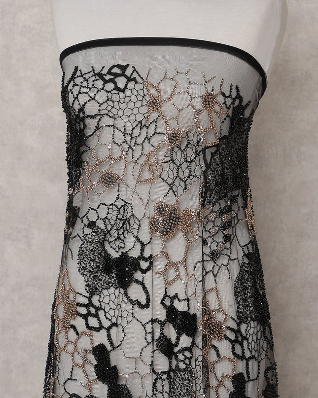 Black Floral Tulle Fabric 140cm China