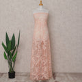 Peach Pink Floral Tulle Fabric 140cm Turkey