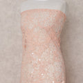 Peach Pink Floral Tulle Fabric 140cm Turkey