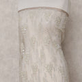 Beige Leaf Embroidered Tulle Fabric 140cm
