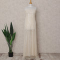 Ivory Stripe Embroidered Tulle 140cm Taiwan