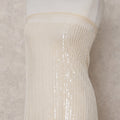 Ivory Stripe Embroidered Tulle 140cm Taiwan