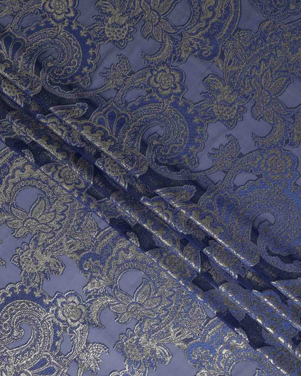 Indigo Blue Silk Chiffon Dirac Fabric Piece 140cm