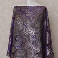 Amethyst Purple Paisley Pure Silk Chiffon Fransawi Dirac Fabric Sheer Flowing 3.5 Mtrs Piece 140cm Width Premium Quality French Fabric - D30689 Regal Fabrics