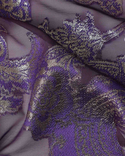 Amethyst Purple Silk Chiffon Dirac Fabric Piece 140cm