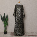 Jet Black Abstract Pure Silk Chiffon Fransawi Dirac Fabric Sheer Flowing 3.5 Mtrs Piece 140cm Width Premium Quality French Fabric - D30687 Regal Fabrics