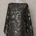 Jet Black Abstract Pure Silk Chiffon Fransawi Dirac Fabric Sheer Flowing 3.5 Mtrs Piece 140cm Width Premium Quality French Fabric - D30687 Regal Fabrics