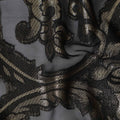 Jet Black Silk Chiffon Dirac Fabric Piece 140cm