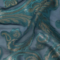 Teal Green Silk Chiffon Dirac Fabric Piece 140cm