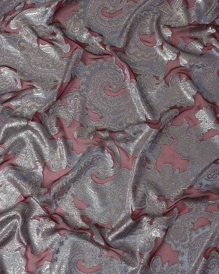 Dusty Mauve Silk Chiffon Dirac Fabric Piece 140cm