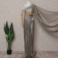 Platinum Silver French Metallic Lace Saree