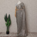Platinum Silver French Metallic Lace Saree