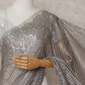 Platinum Silver French Metallic Lace Saree