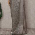 Platinum Silver French Metallic Lace Saree